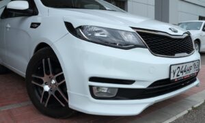 Клыки на передний бампер Kia Rio 3 2015-2017 АБС Пластик